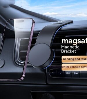 Magnetic Bendable Car Mobile Phone Holder Wireless Charger Phone Holder 15W Car Dash Mount Compatible With Phone