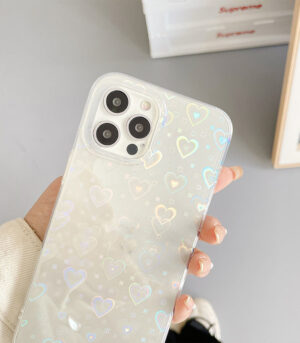 Laser Colorful Love For Double-sided Coated Silicone Phone Case