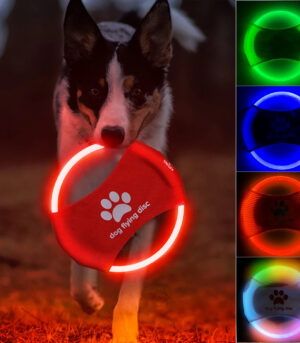 Dog Flying Discs Light Glowing LED LuminousTrainning Interactive Toys Game Flying Discs Dog Toy Pet Dog Accessories Pet Products