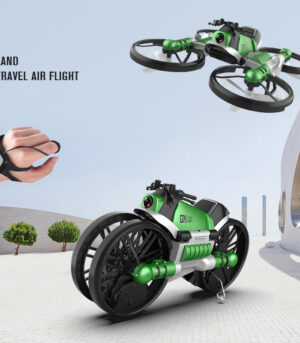 WiFi FPV RC Drone Motorcycle 2 in 1 Foldable Helicopter Camera 0.3MP Altitude Hold RC Quadcopter Motorcycle Drone 2 in 1 Dron