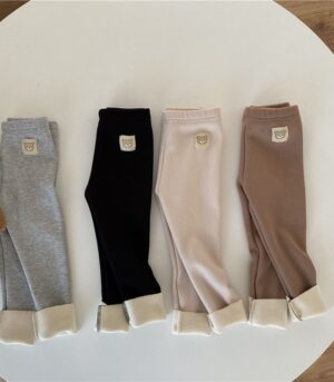 Girls' Single-layer Fleece-lined Fashionable All-matching Leggings