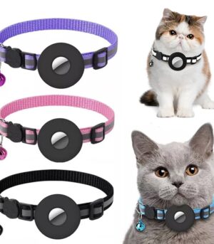 Reflective Collar Waterproof Holder Case For Airtag Air Tag Airtags Protective Cover Cat Dog Kitten Puppy Nylon Collar